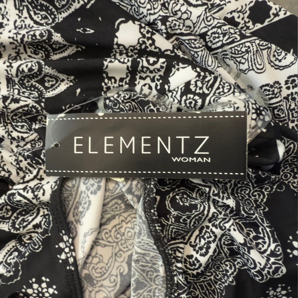 Elementz Woman Black & White Sleeveless Maxi Dress - Size 1X (NWT) - Picture 4 of 11